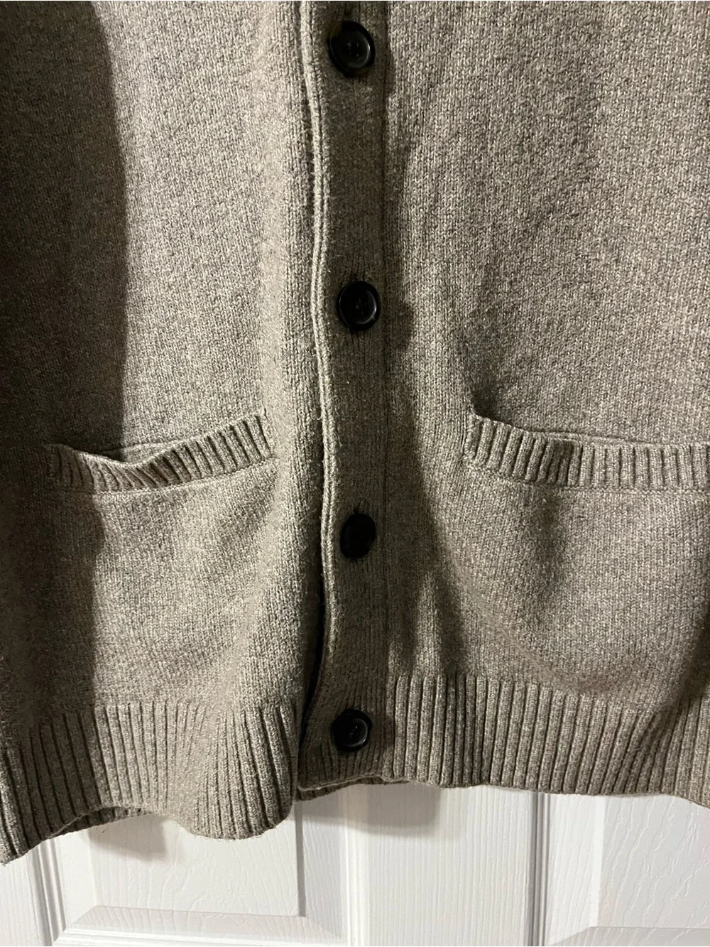 Banana Republic Men’s Shawl Collar Cardigan - Taupe Heather
